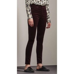 AG Adriano Goldschmied The Farrah High Rise Skinny Red Velvet Jeans EUC Size 24